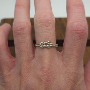 Size 9 925 Sterling Silver Simple Cool Knot Braided Ring